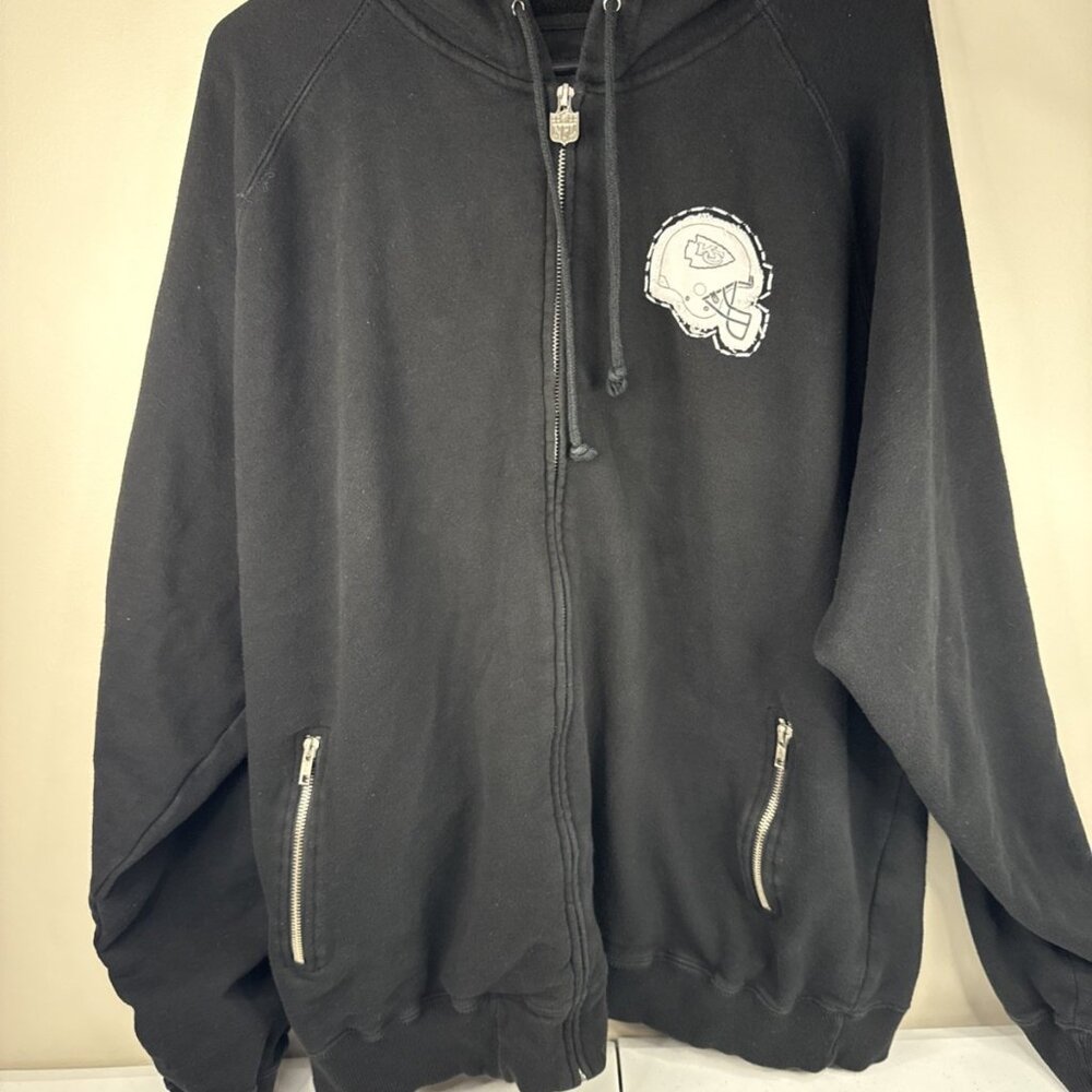 Kansas City Chiefs NFL Pro Line  Hoodie Men's 2XL black embroidered         (C8)